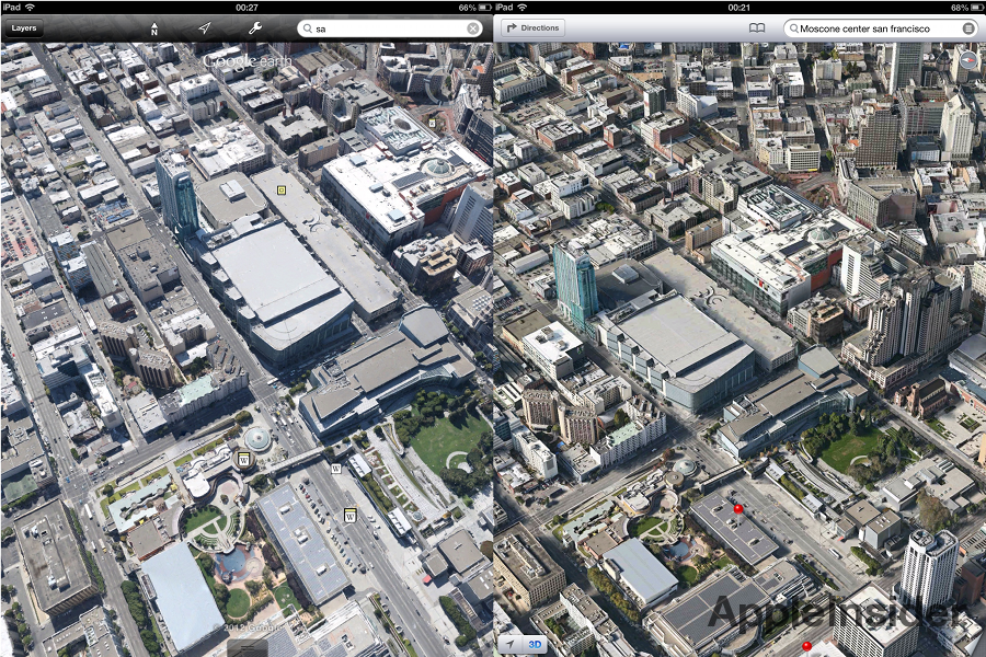 Google Earth vs. Apple Maps