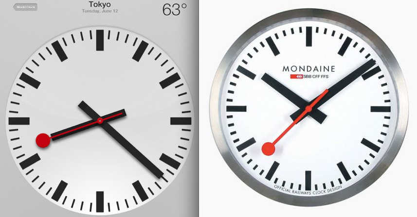 iPad Clock vs. Swiss Railway Clock