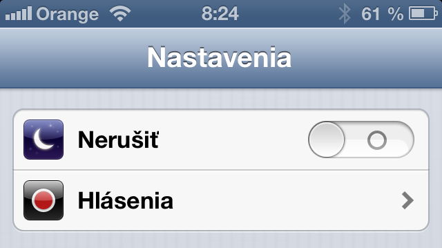iOS 6 Nerušiť